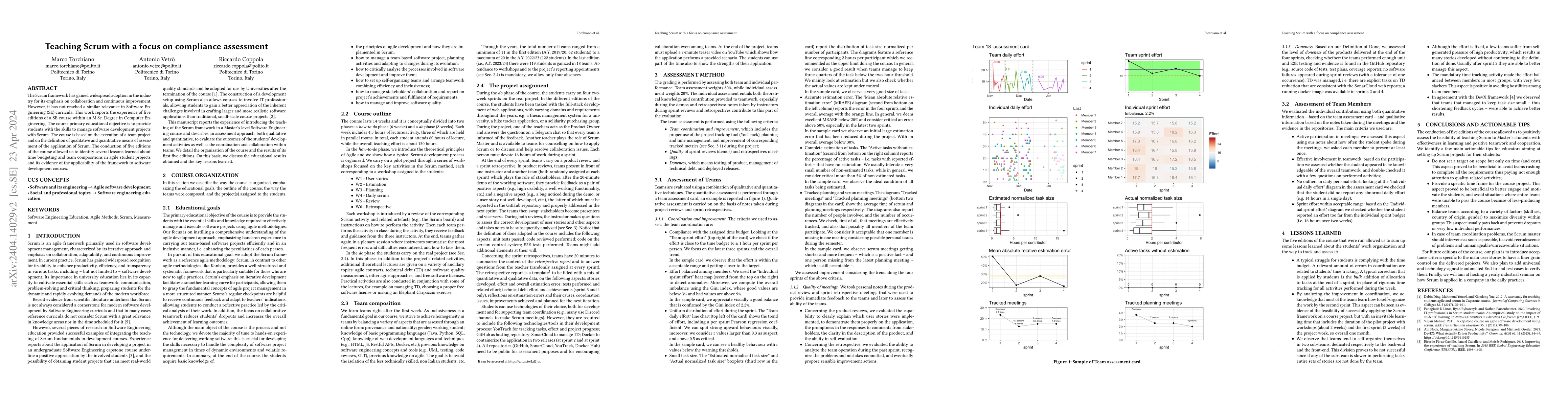 Thumbnail for Teaching Scrum with a focus on compliance assessment