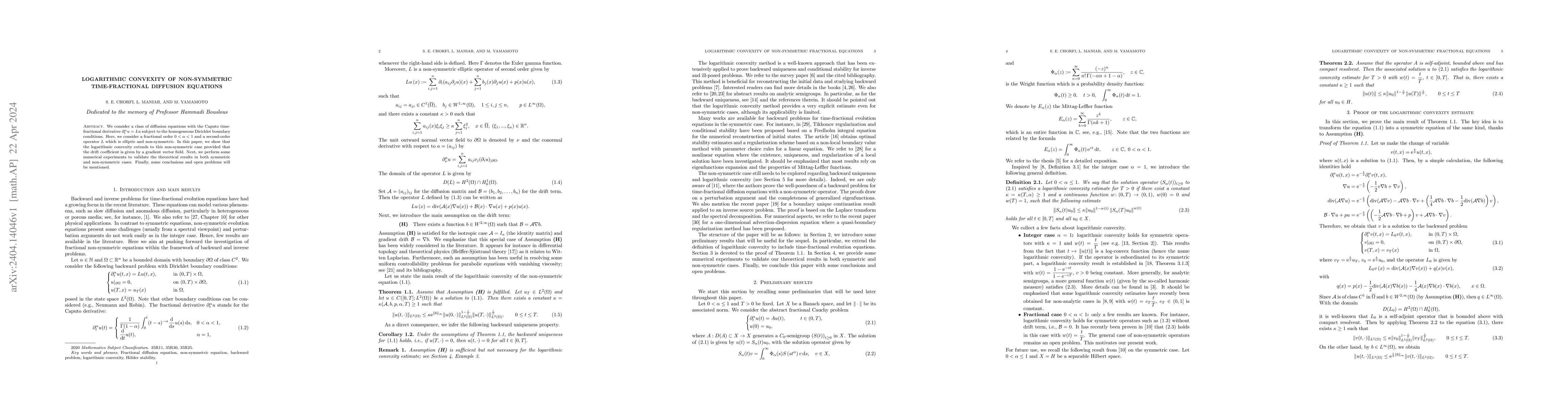 Thumbnail for Logarithmic convexity of non-symmetric time-fractional diffusion
  equations