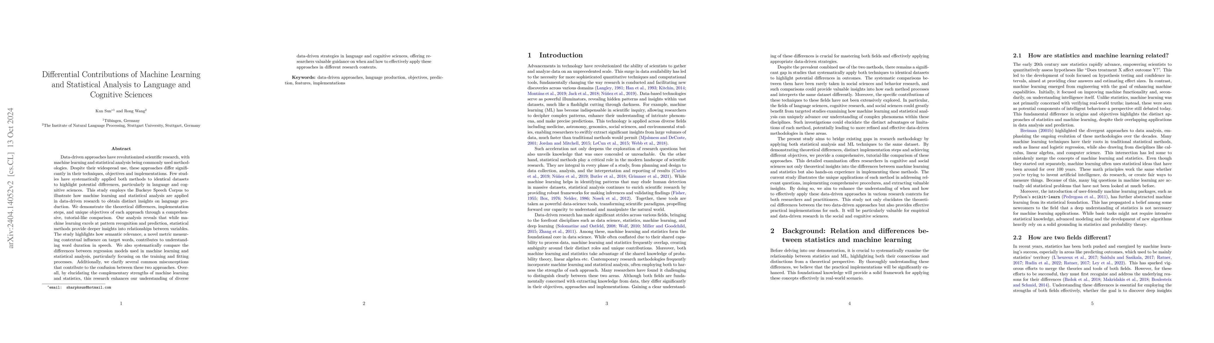 Thumbnail for Differential contributions of machine learning and statistical analysis
  to language and cognitive sciences