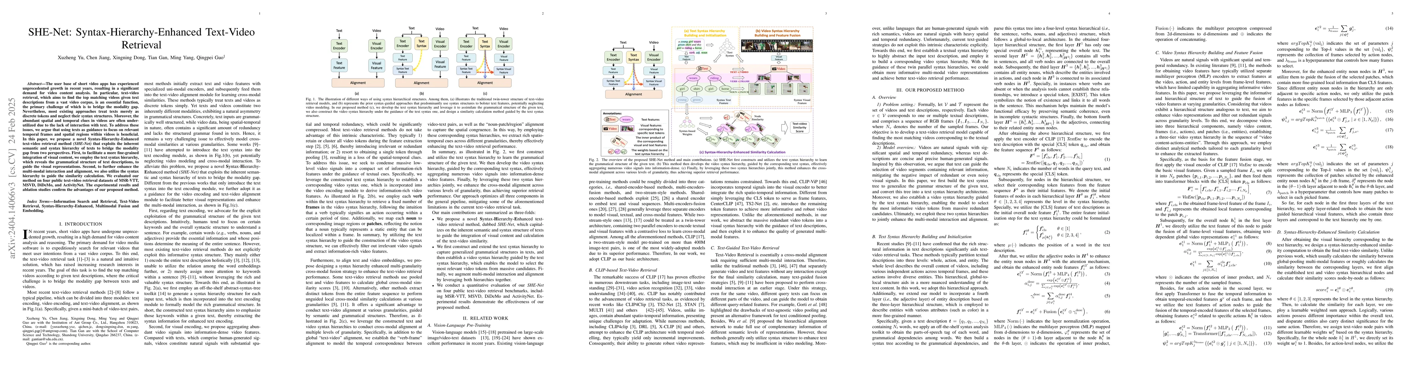 Thumbnail for SHE-Net: Syntax-Hierarchy-Enhanced Text-Video Retrieval