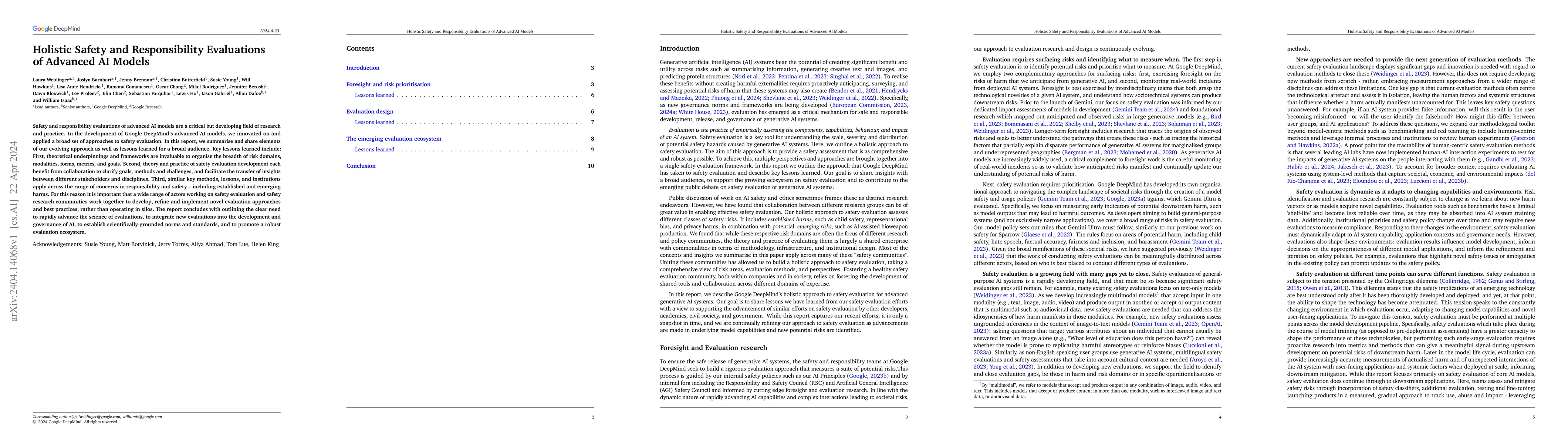 Thumbnail for Holistic Safety and Responsibility Evaluations of Advanced AI Models