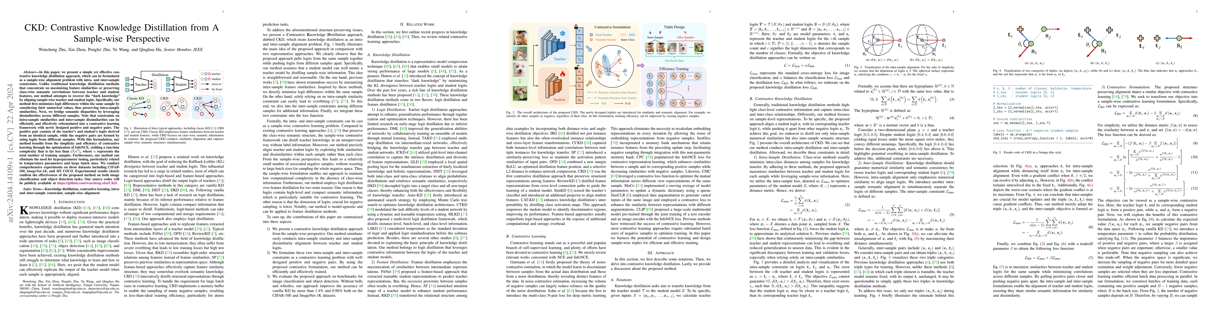 Thumbnail for CKD: Contrastive Knowledge Distillation from A Sample-wise Perspective