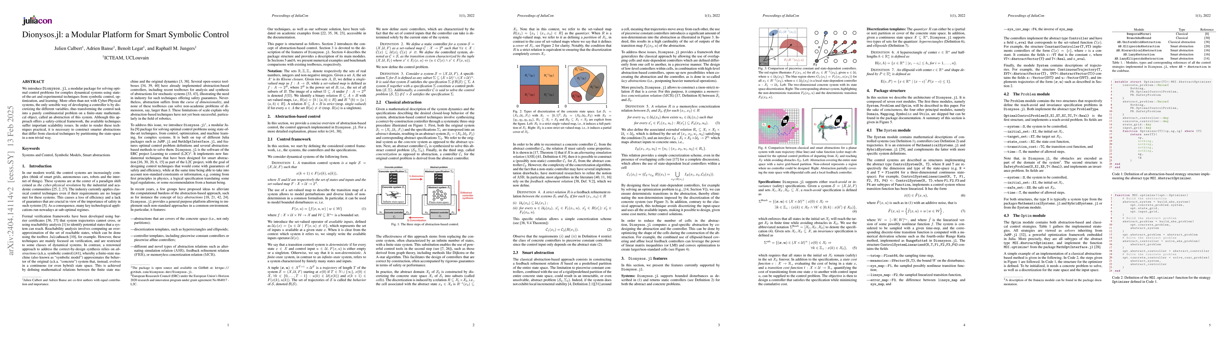 Thumbnail for Dionysos.jl: a Modular Platform for Smart Symbolic Control