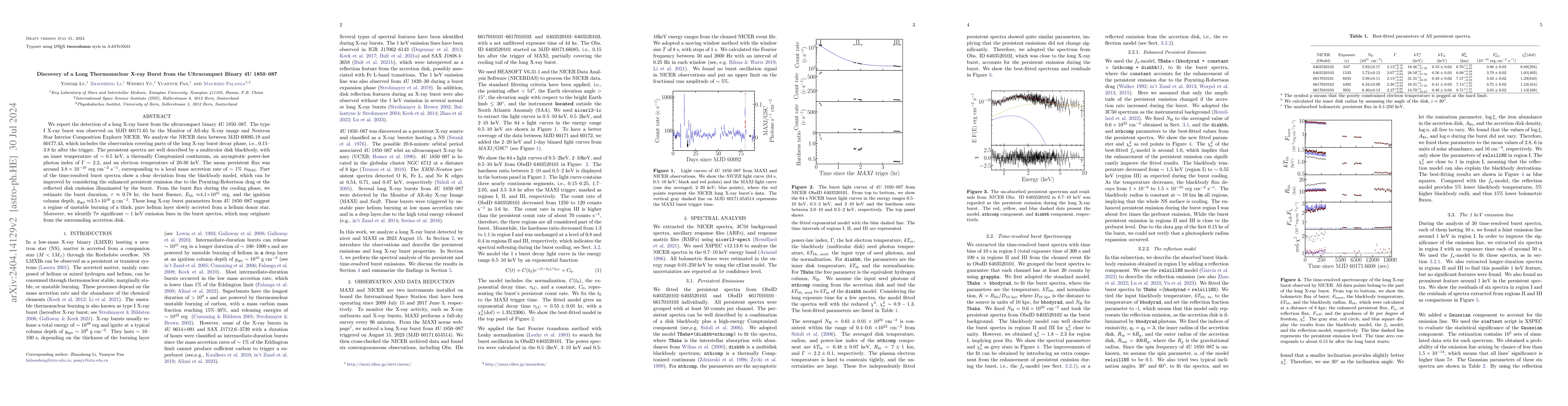 Thumbnail for Discovery of a long thermonuclear X-ray burst from the ultra-compact
  binary 4U 1850$-$087
