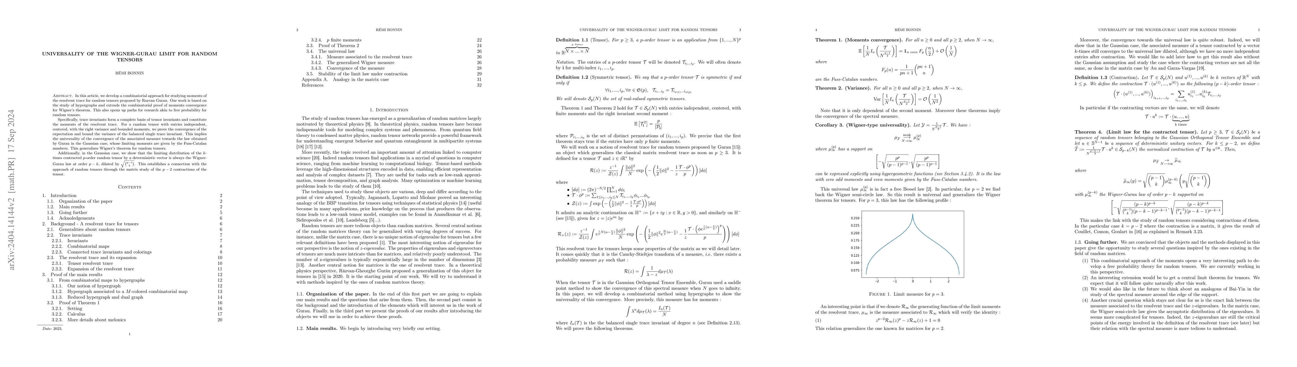 Thumbnail for Universality of the Wigner-Gurau limit for random tensors