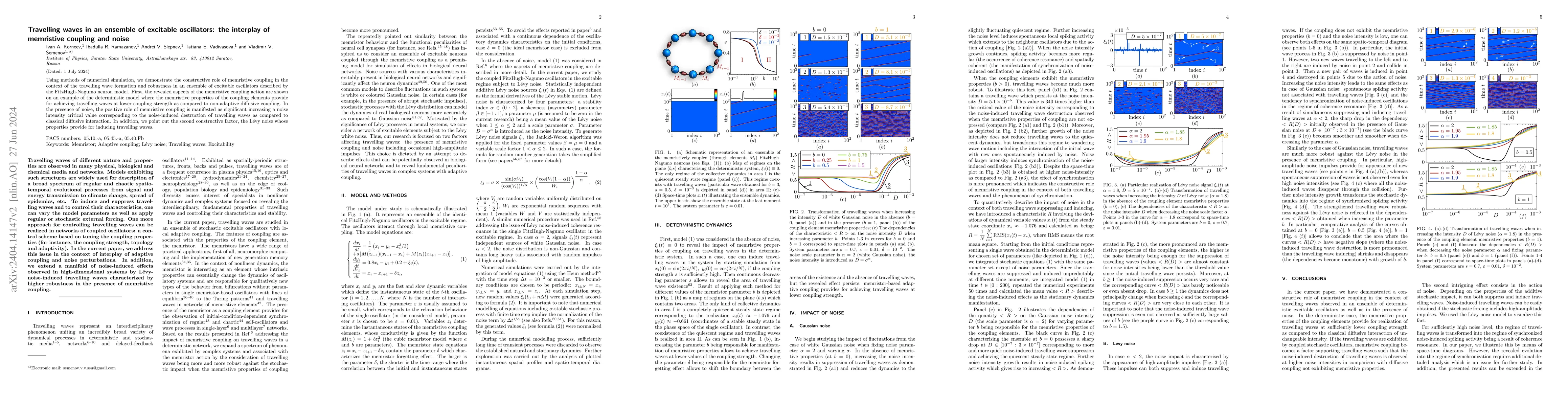 Thumbnail for Travelling waves in an ensemble of excitable oscillators: the interplay
  of memristive coupling and noise