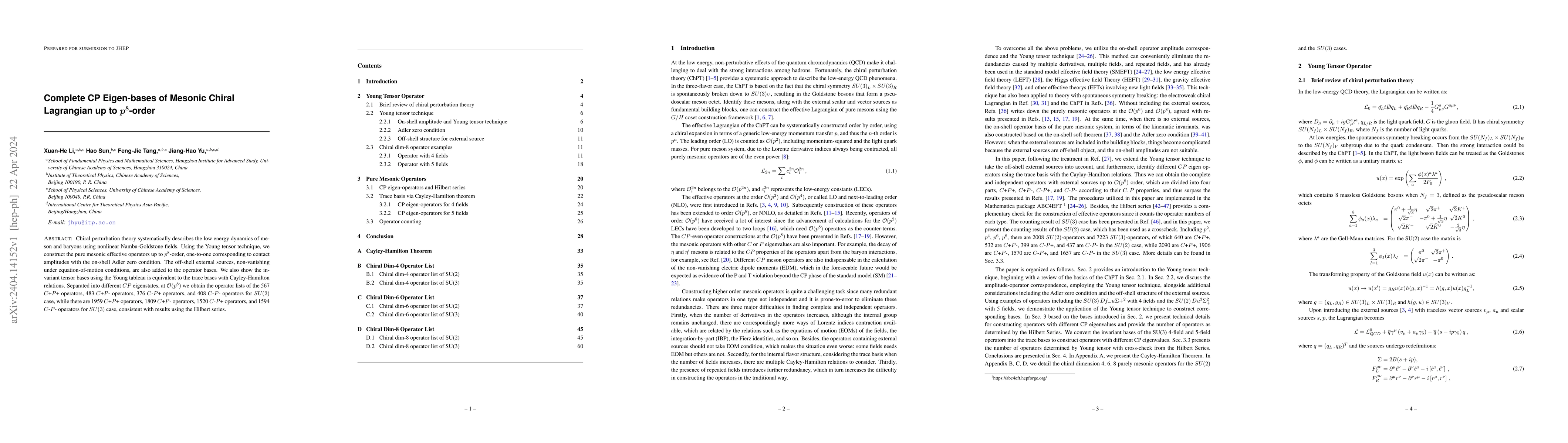 Thumbnail for Complete $CP$ Eigen-bases of Mesonic Chiral Lagrangian up to $p^8$-order