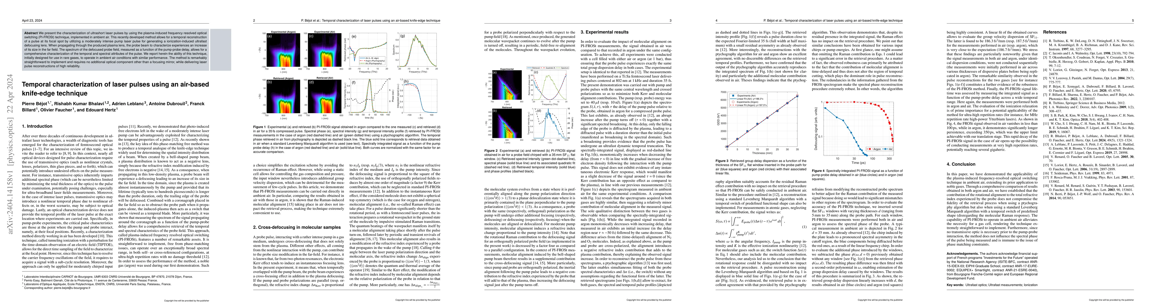 Thumbnail for Temporal characterization of laser pulses using an air-based knife-edge
  technique