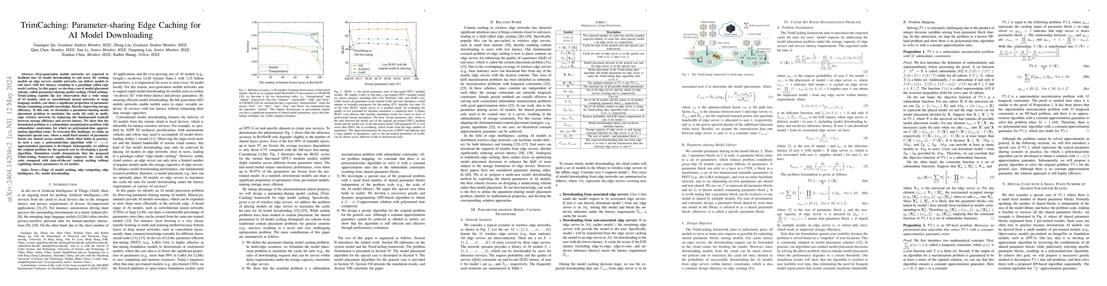 Thumbnail for TrimCaching: Parameter-sharing Edge Caching for AI Model Downloading