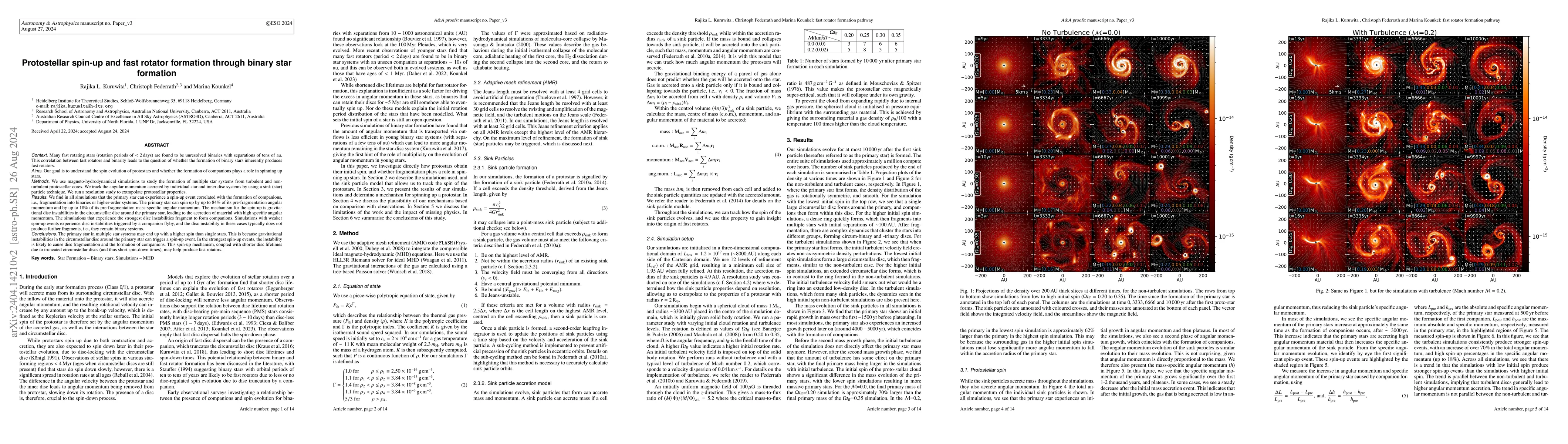 Thumbnail for Protostellar spin-up and fast rotator formation through binary star
  formation
