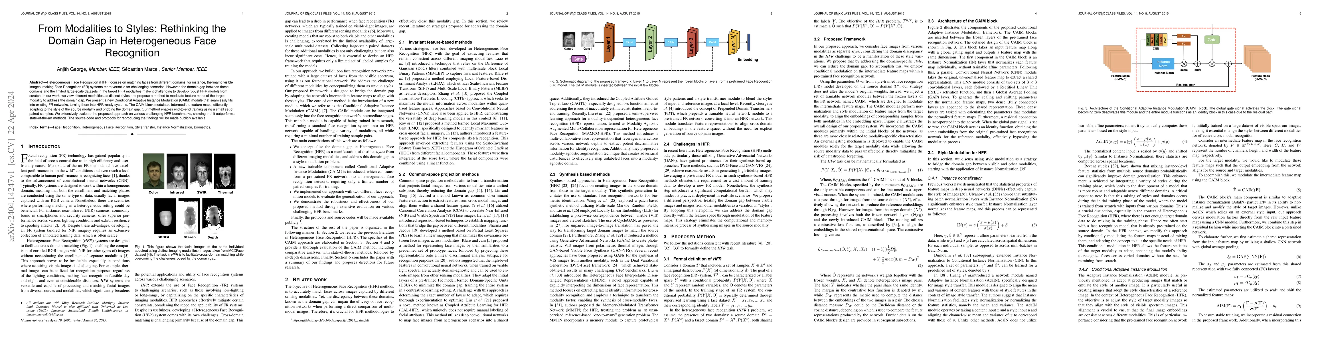 Thumbnail for From Modalities to Styles: Rethinking the Domain Gap in Heterogeneous
  Face Recognition