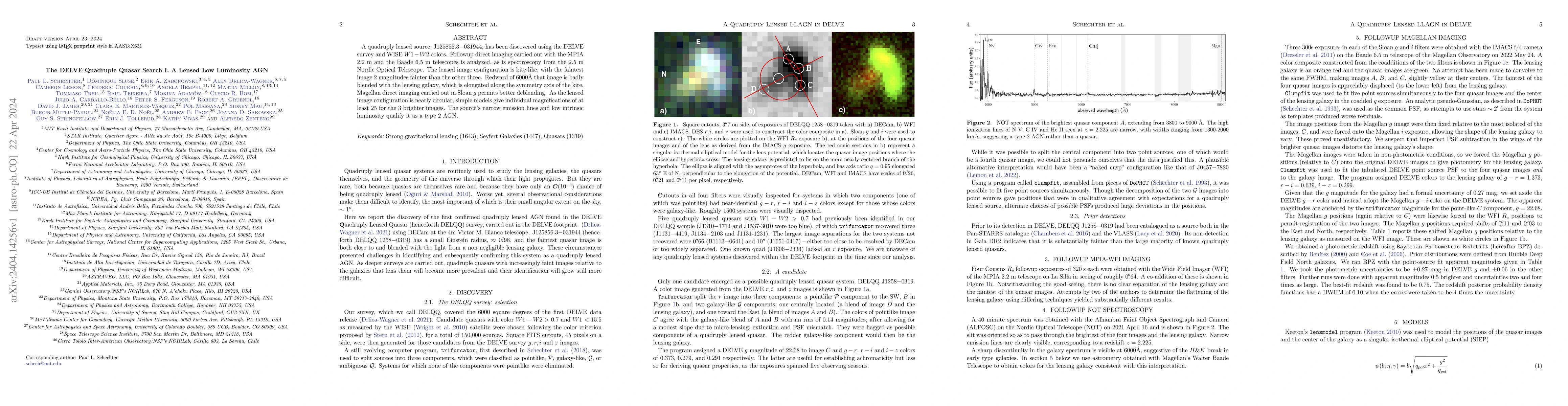 Thumbnail for The DELVE Quadruple Quasar Search I. A Lensed Low Luminosity AGN