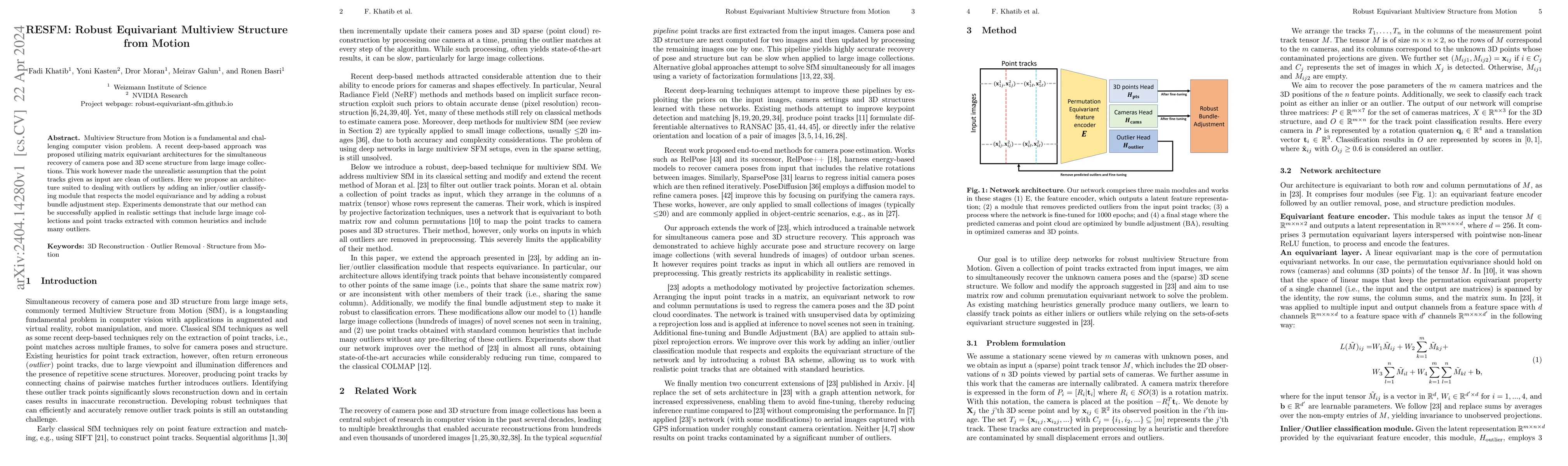 Thumbnail for RESFM: Robust Equivariant Multiview Structure from Motion