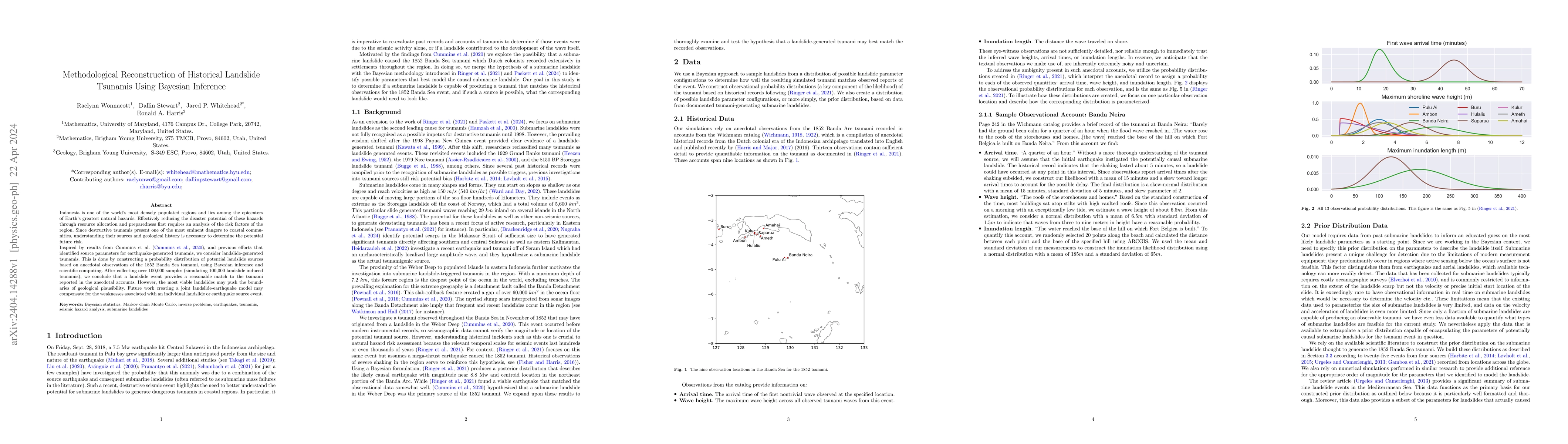Thumbnail for Methodological Reconstruction of Historical Landslide Tsunamis Using
  Bayesian Inference