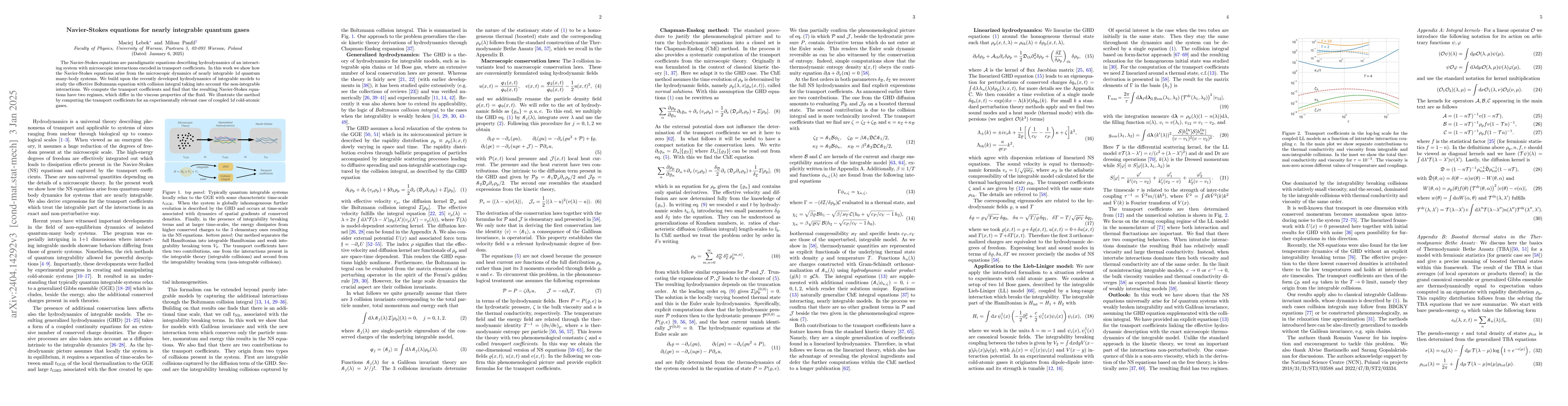 Thumbnail for Navier-Stokes equations for nearly integrable quantum gases