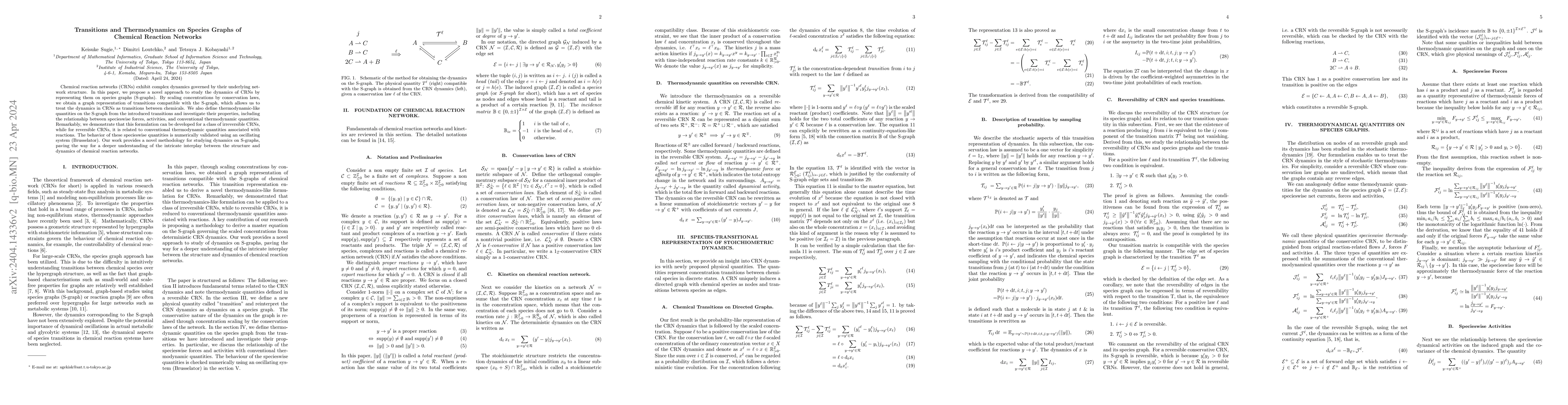 Thumbnail for Transitions and Thermodynamics on Species Graphs of Chemical Reaction
  Networks