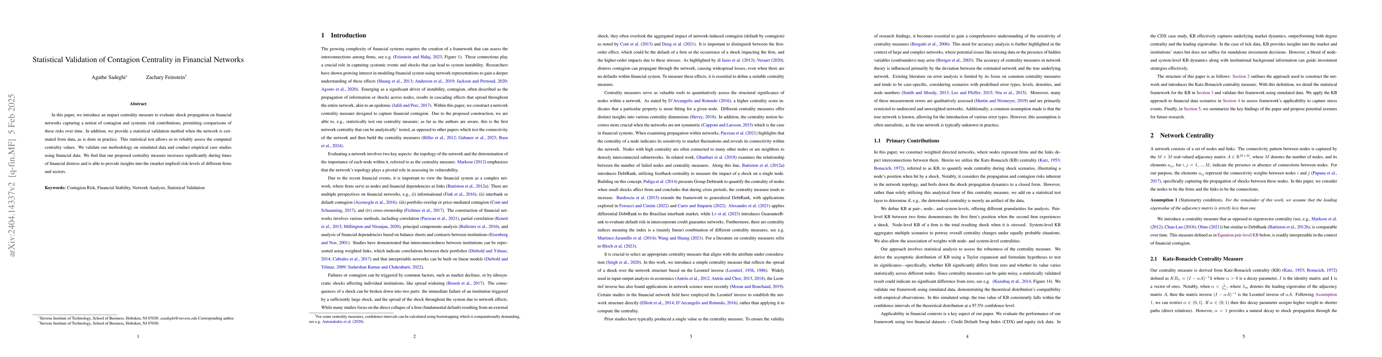Thumbnail for Statistical Validation of Contagion Centrality in Financial Networks