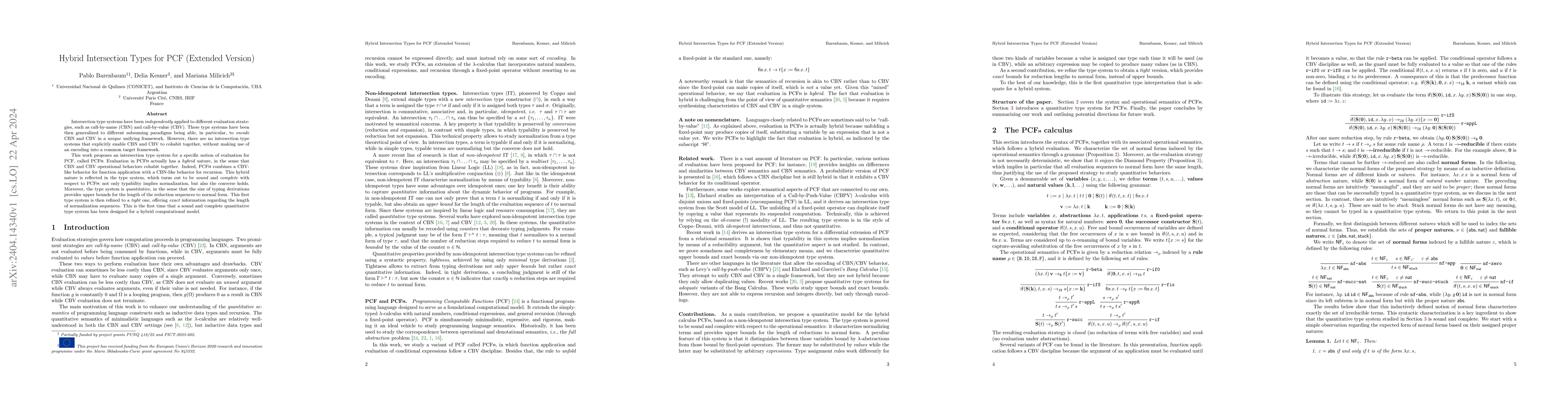 Thumbnail for Hybrid Intersection Types for PCF (Extended Version)