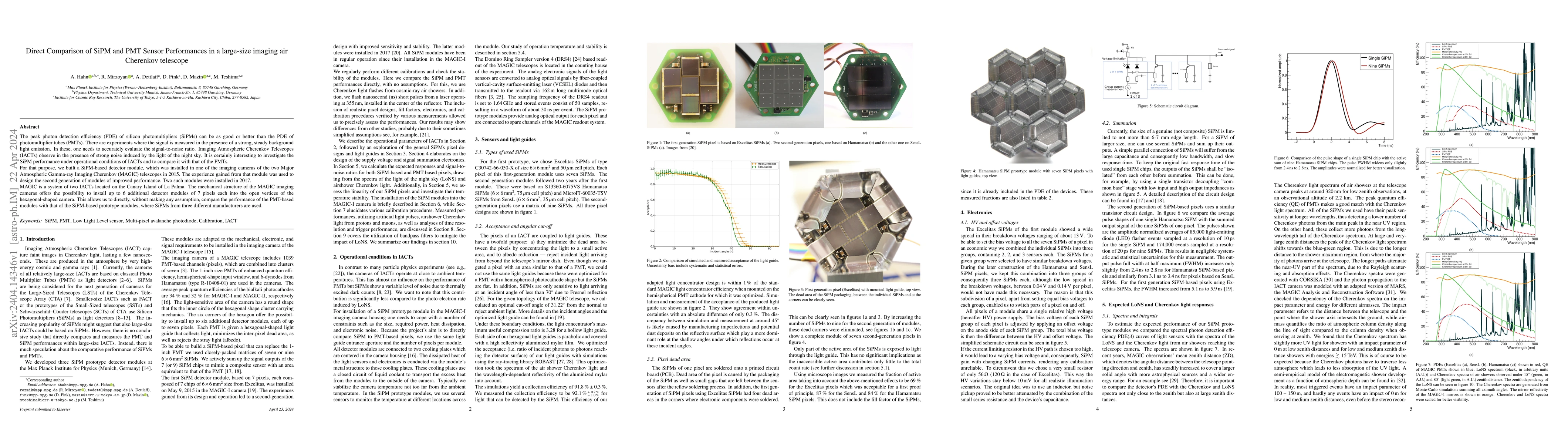 Thumbnail for Direct Comparison of SiPM and PMT Sensor Performances in a large-size
  imaging air Cherenkov telescope