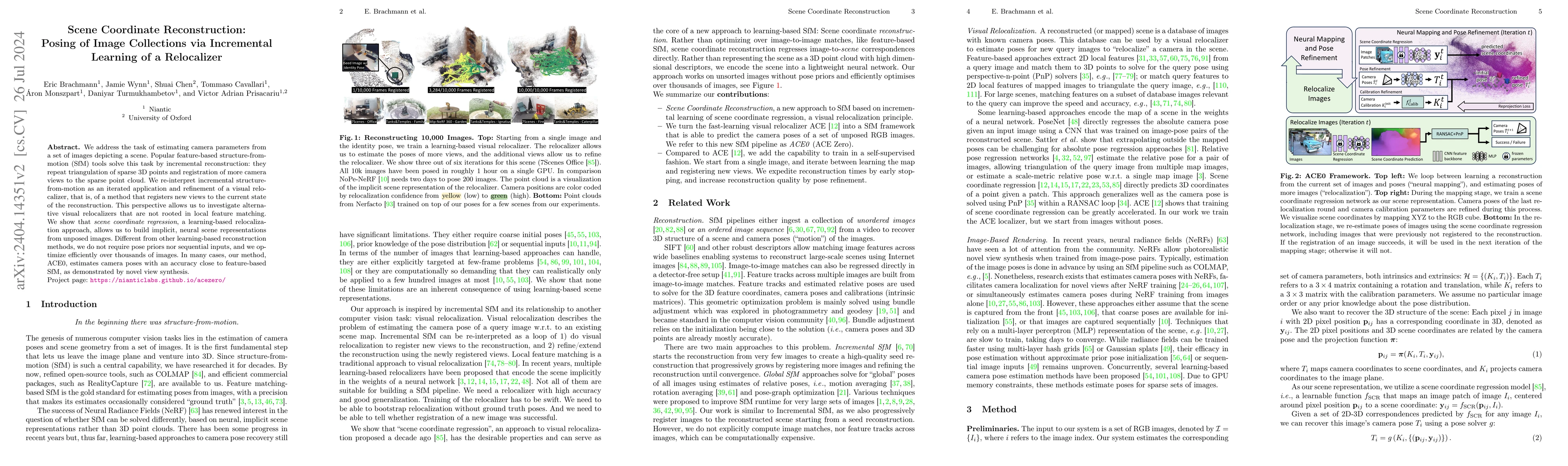 Thumbnail for Scene Coordinate Reconstruction: Posing of Image Collections via
  Incremental Learning of a Relocalizer