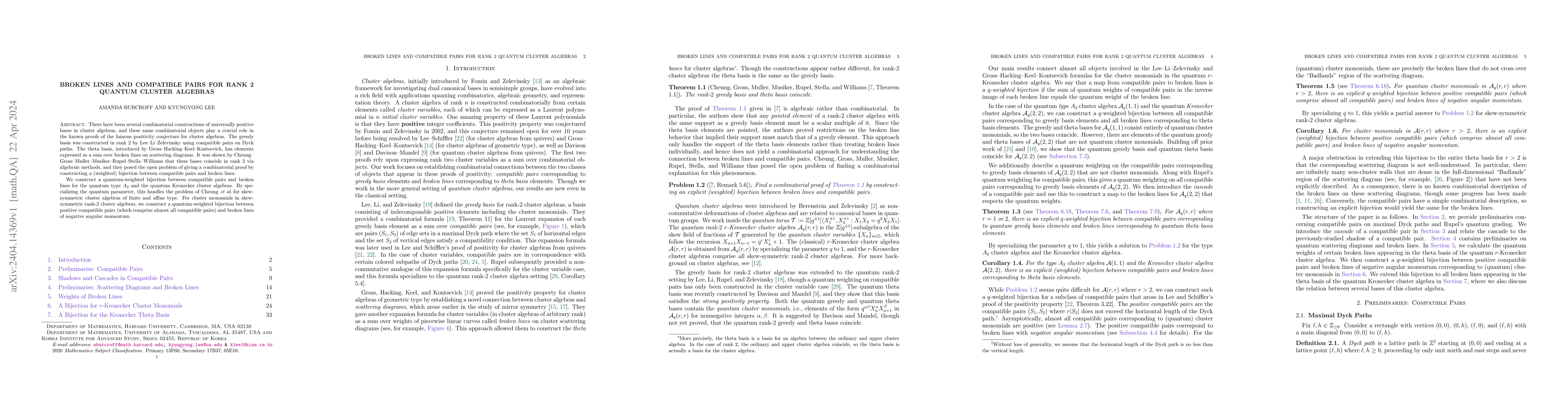 Thumbnail for Broken lines and compatible pairs for rank 2 quantum cluster algebras
