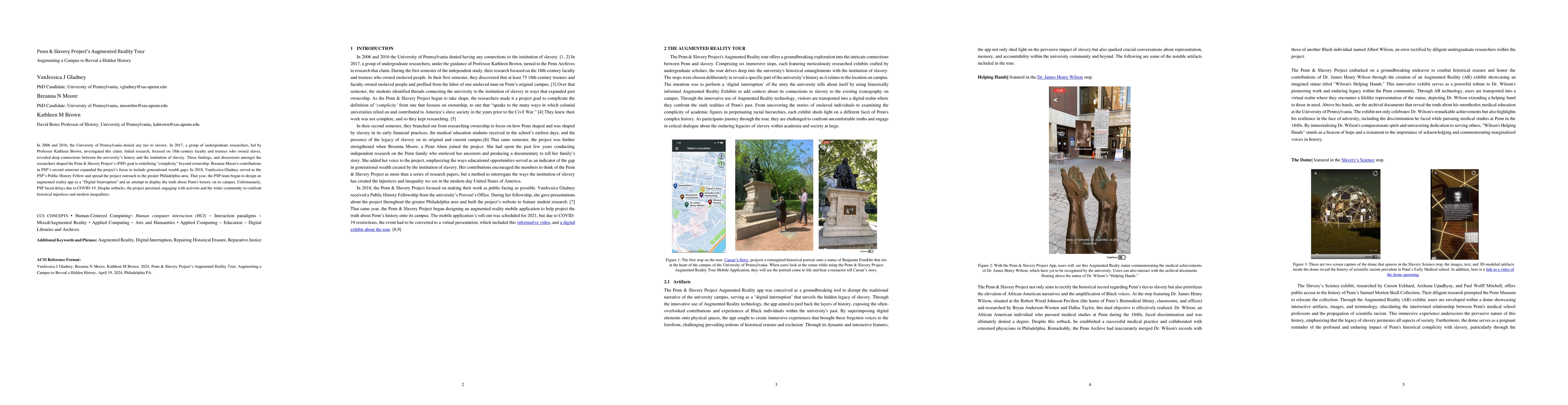 Thumbnail for Penn & Slavery Project's Augmented Reality Tour: Augmenting a Campus to
  Reveal a Hidden History