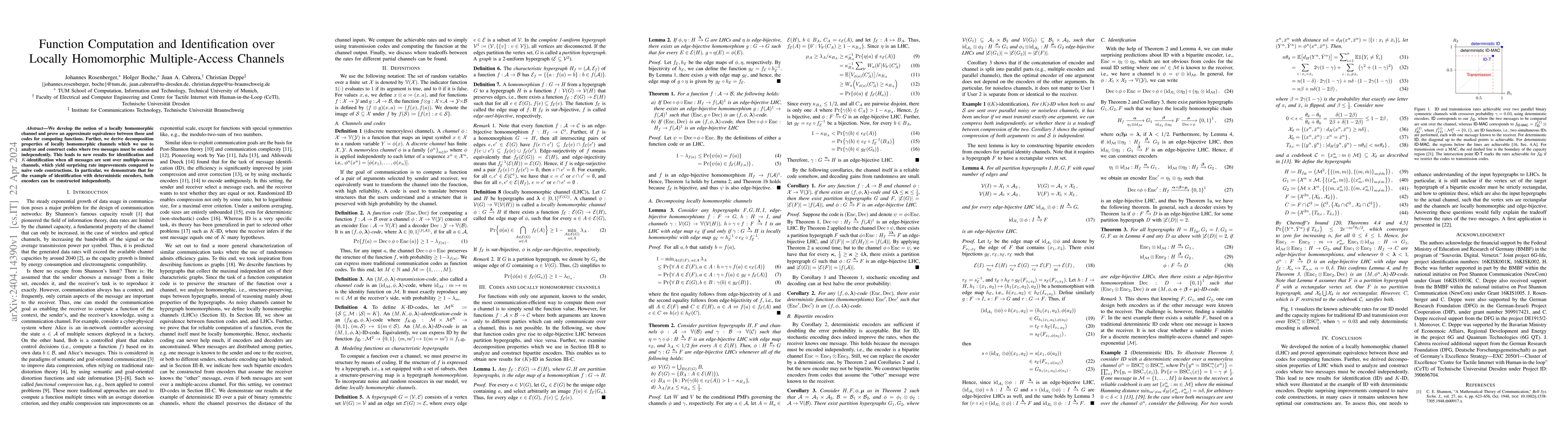 Thumbnail for Function Computation and Identification over Locally Homomorphic
  Multiple-Access Channels