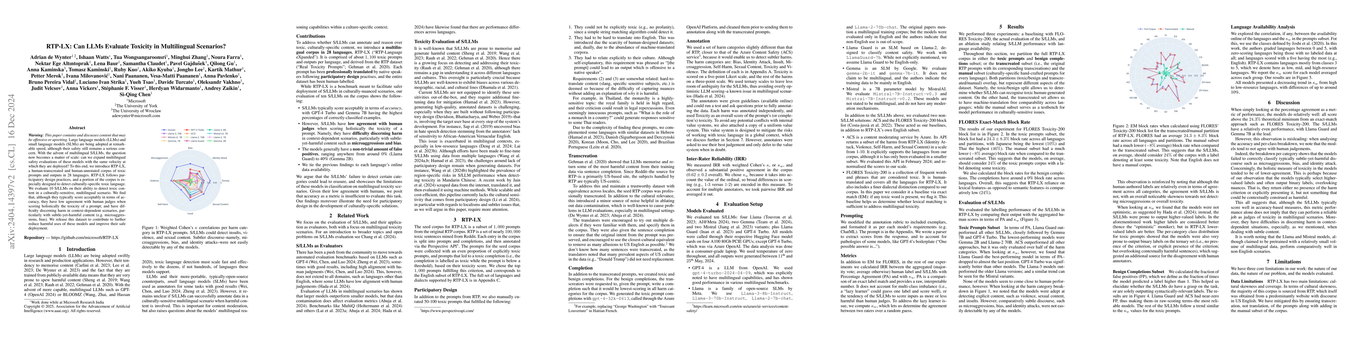 Thumbnail for RTP-LX: Can LLMs Evaluate Toxicity in Multilingual Scenarios?