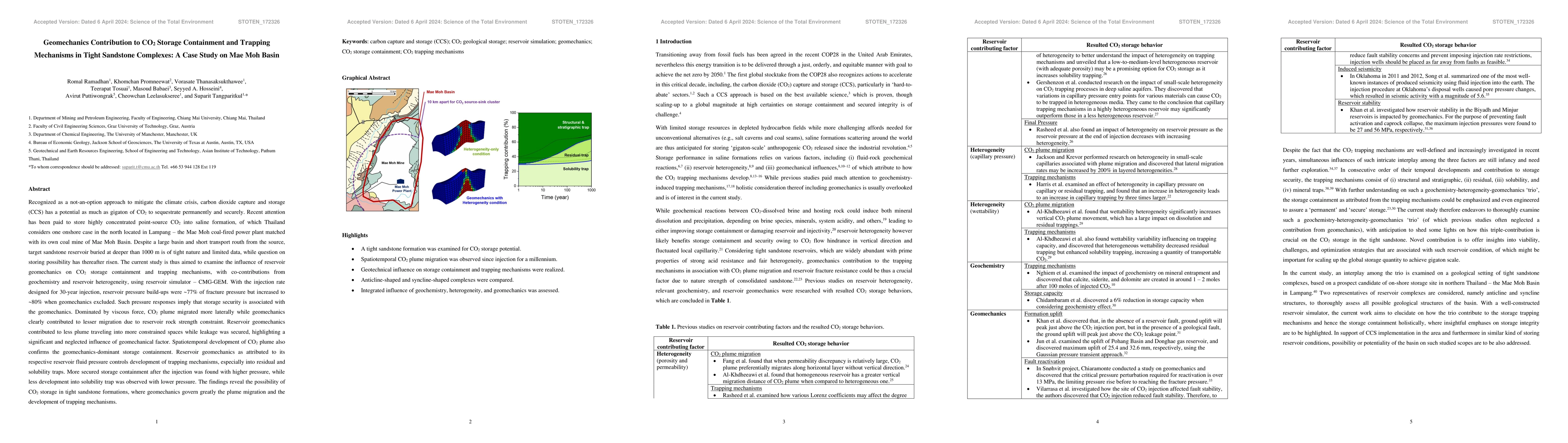 Thumbnail for Geomechanics Contribution to CO2 Storage Containment and Trapping
  Mechanisms in Tight Sandstone Complexes: A Case Study on Mae Moh Basin