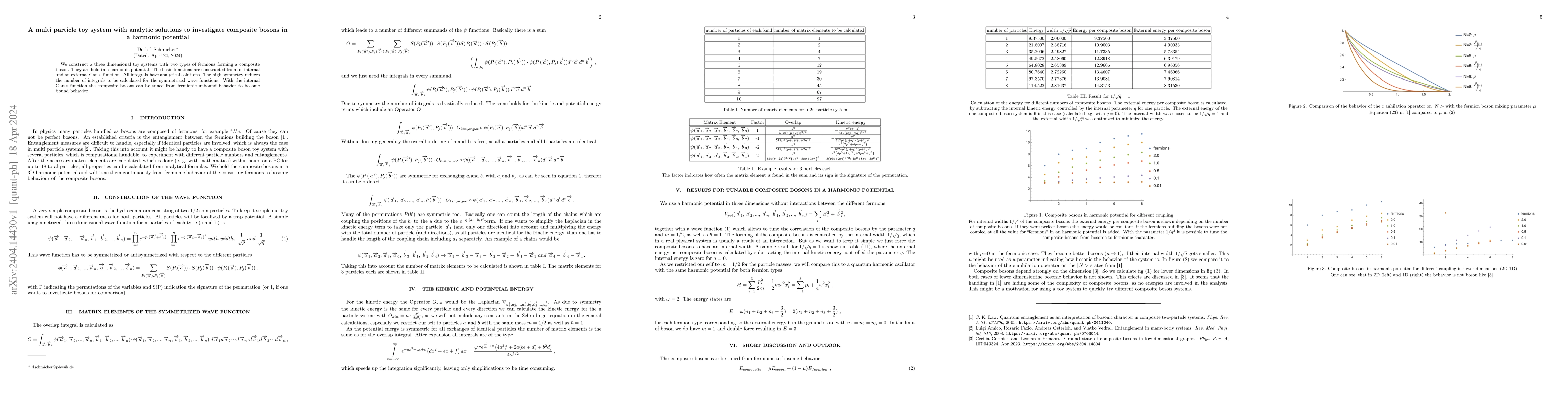 Thumbnail for A multi particle toy system with analytic solutions to investigate
  composite bosons in a harmonic potential
