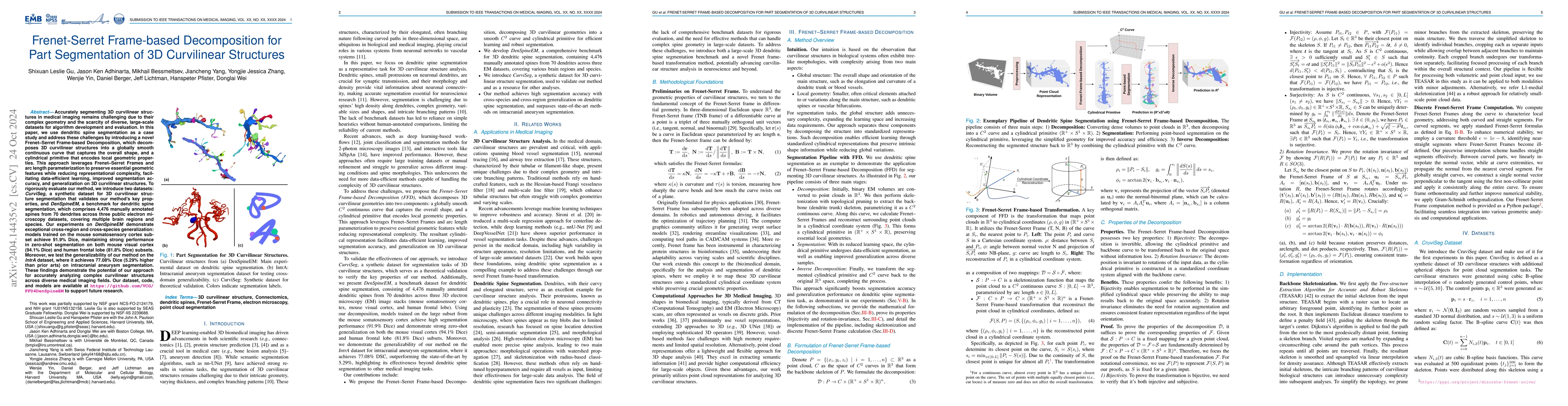 Thumbnail for FreSeg: Frenet-Frame-based Part Segmentation for 3D Curvilinear
  Structures