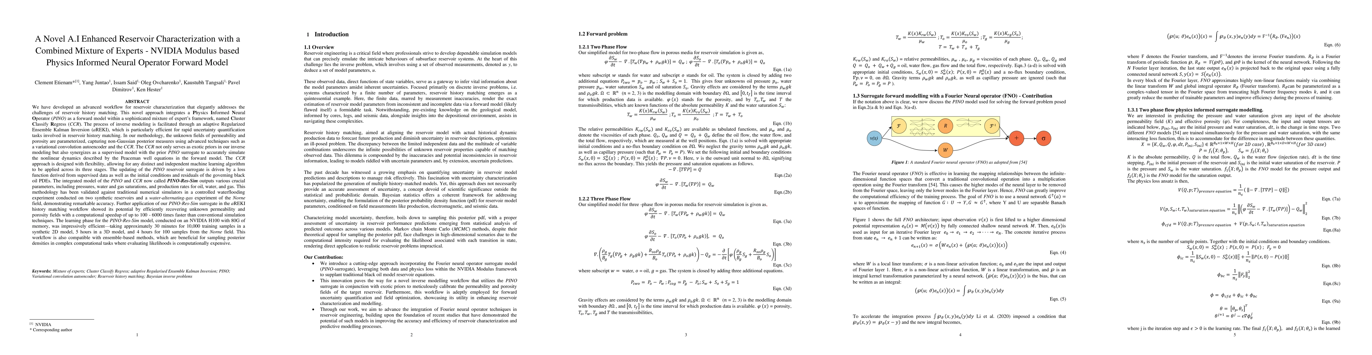 Thumbnail for A Novel A.I Enhanced Reservoir Characterization with a Combined Mixture
  of Experts -- NVIDIA Modulus based Physics Informed Neural Operator Forward
  Model