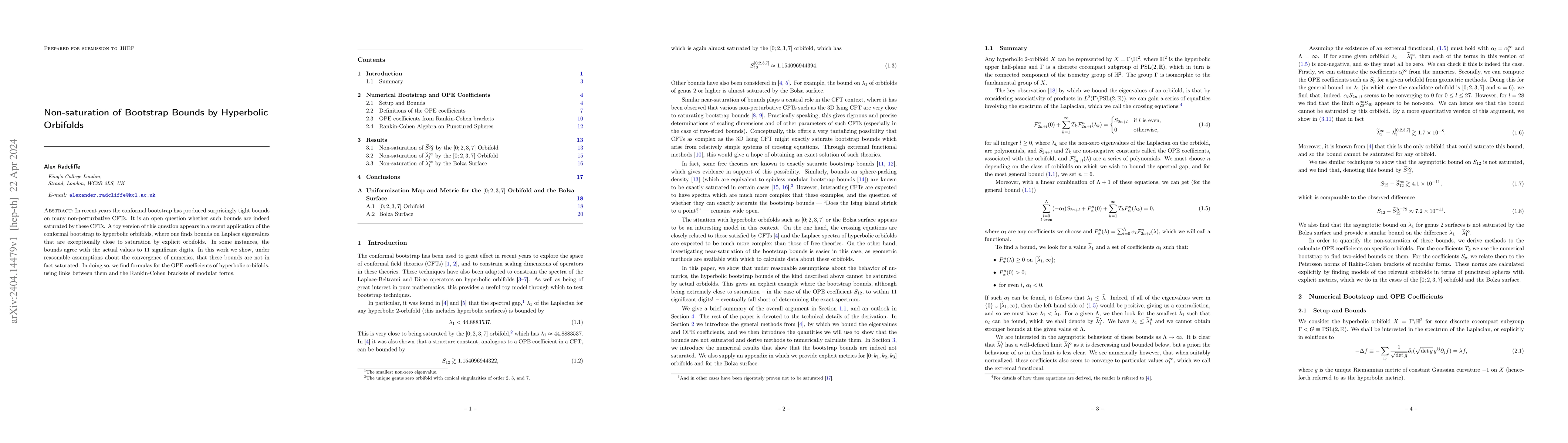 Thumbnail for Non-saturation of Bootstrap Bounds by Hyperbolic Orbifolds