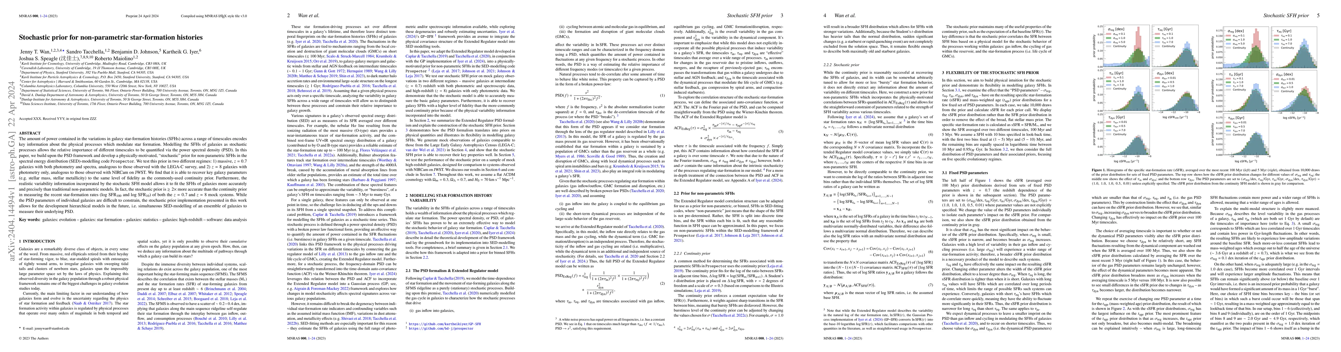 Thumbnail for Stochastic prior for non-parametric star-formation histories