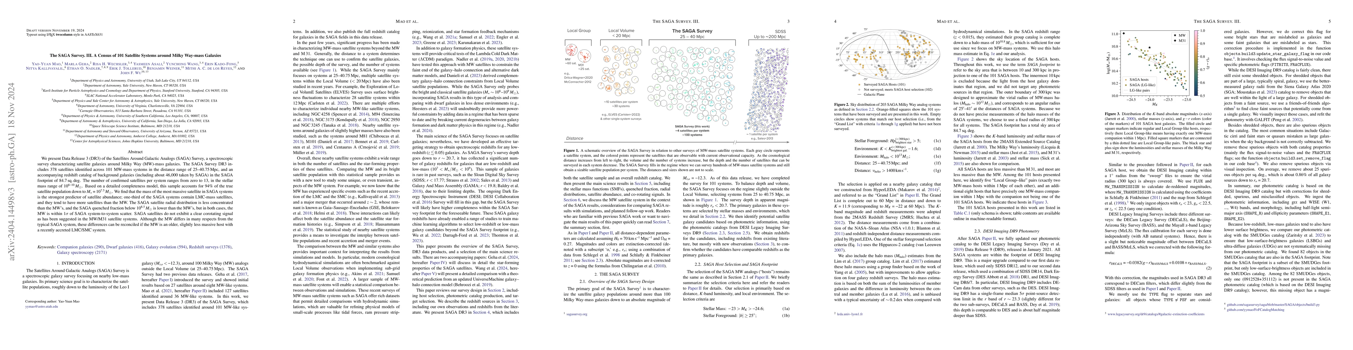 Thumbnail for The SAGA Survey. III. A Census of 101 Satellite Systems around Milky
  Way-mass Galaxies