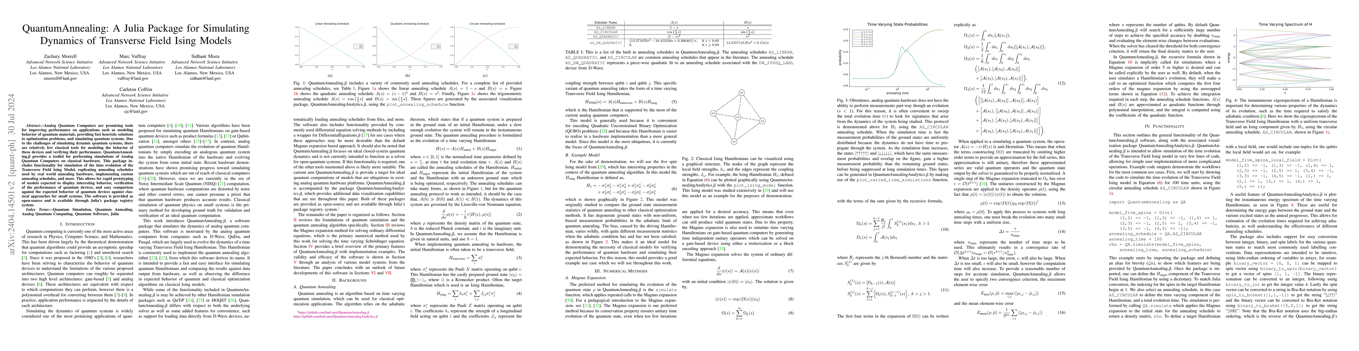 Thumbnail for QuantumAnnealing: A Julia Package for Simulating Dynamics of Transverse
  Field Ising Models