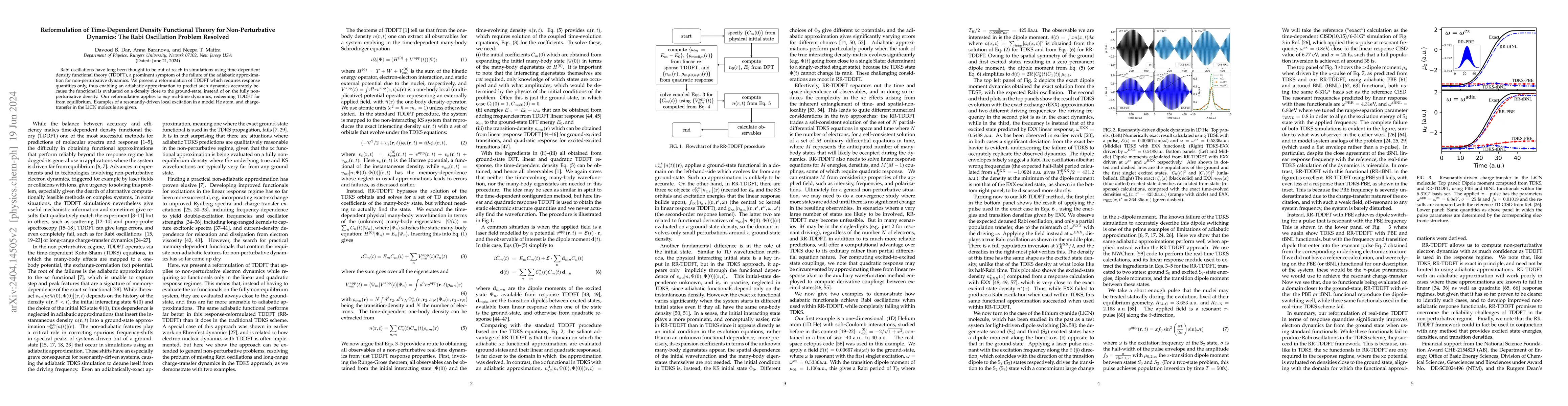 Thumbnail for Reformulation of Time-Dependent Density Functional Theory for
  Non-Perturbative Dynamics: The Rabi Oscillation Problem Resolved