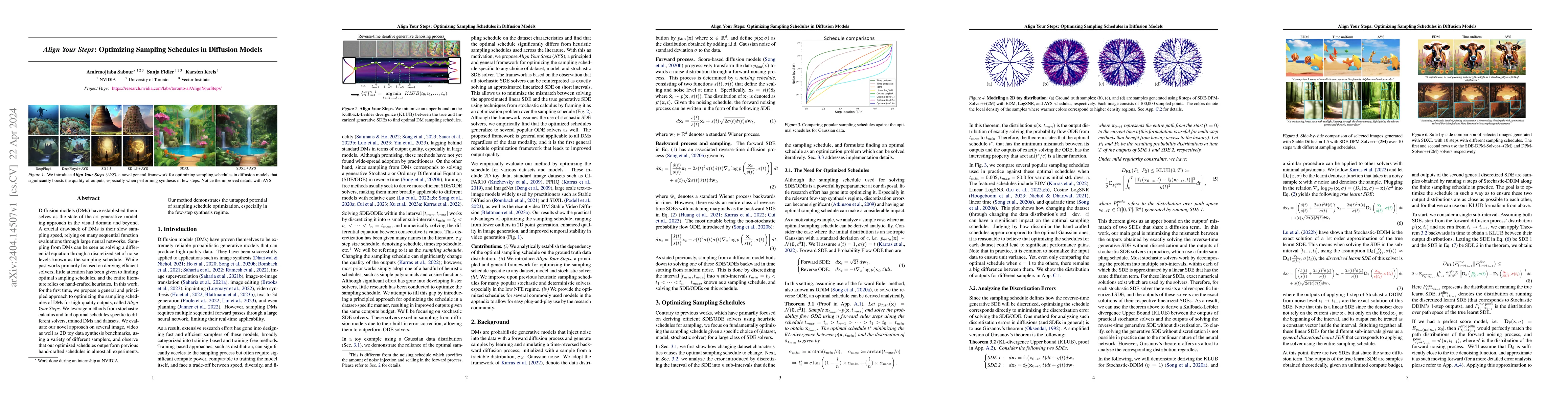 Thumbnail for Align Your Steps: Optimizing Sampling Schedules in Diffusion Models