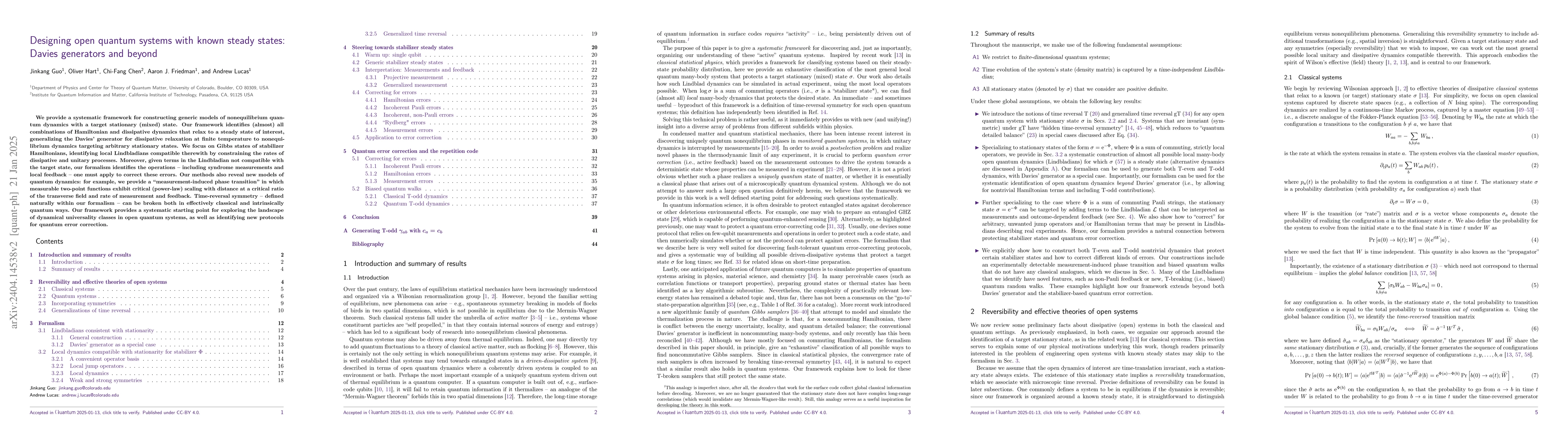 Thumbnail for Designing open quantum systems with known steady states: Davies
  generators and beyond