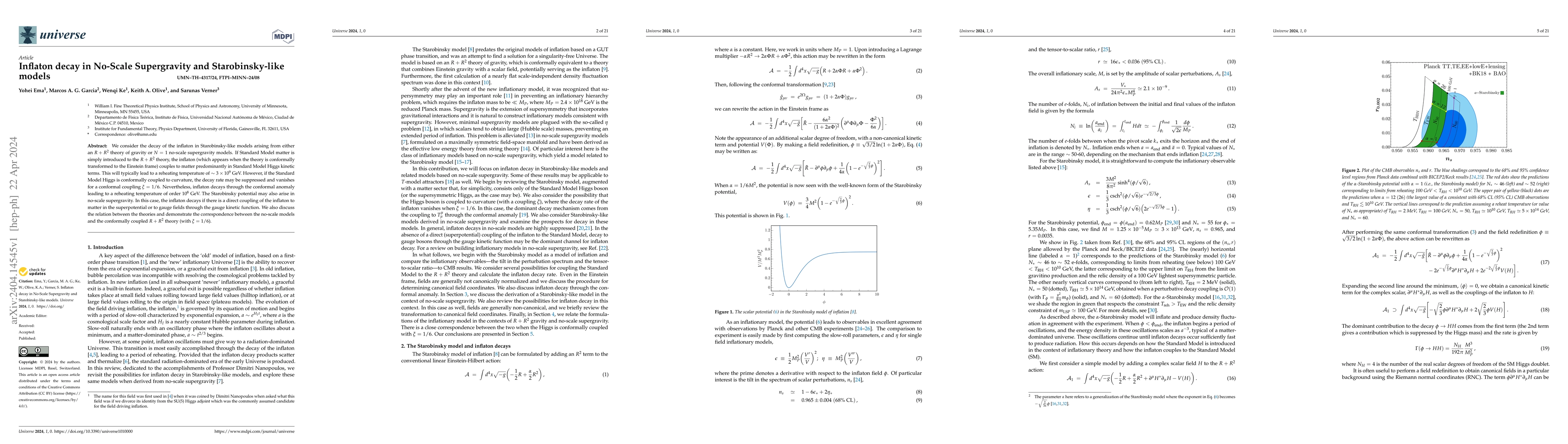 Thumbnail for Inflaton decay in No-Scale Supergravity and Starobinsky-like models