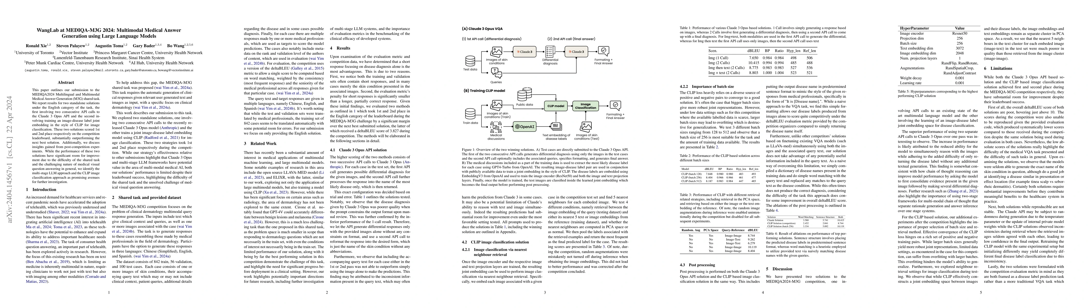 Thumbnail for WangLab at MEDIQA-M3G 2024: Multimodal Medical Answer Generation using
  Large Language Models