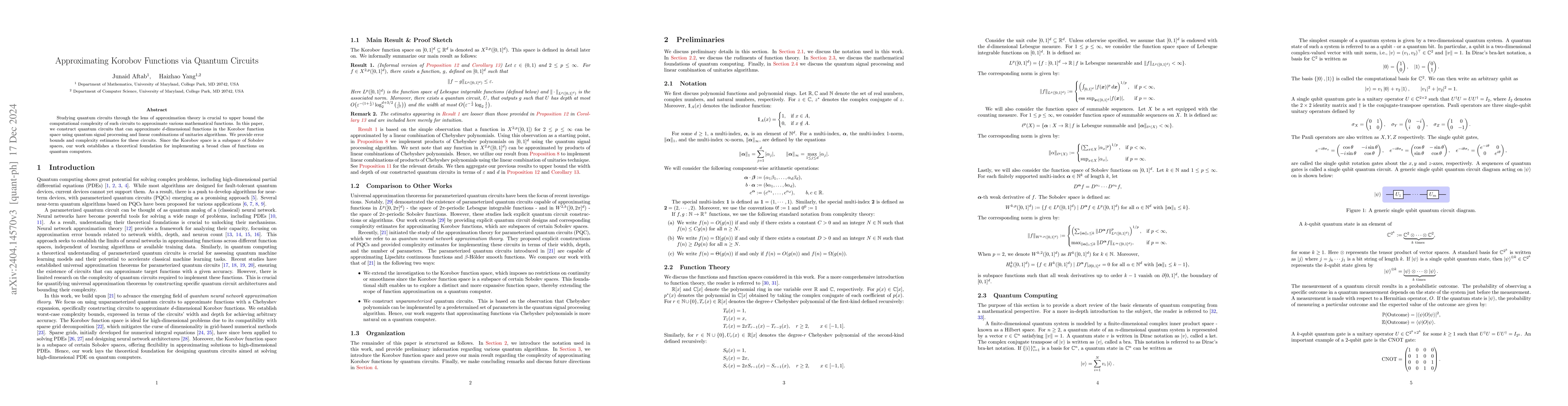 Thumbnail for Approximating Korobov Functions via Quantum Circuits