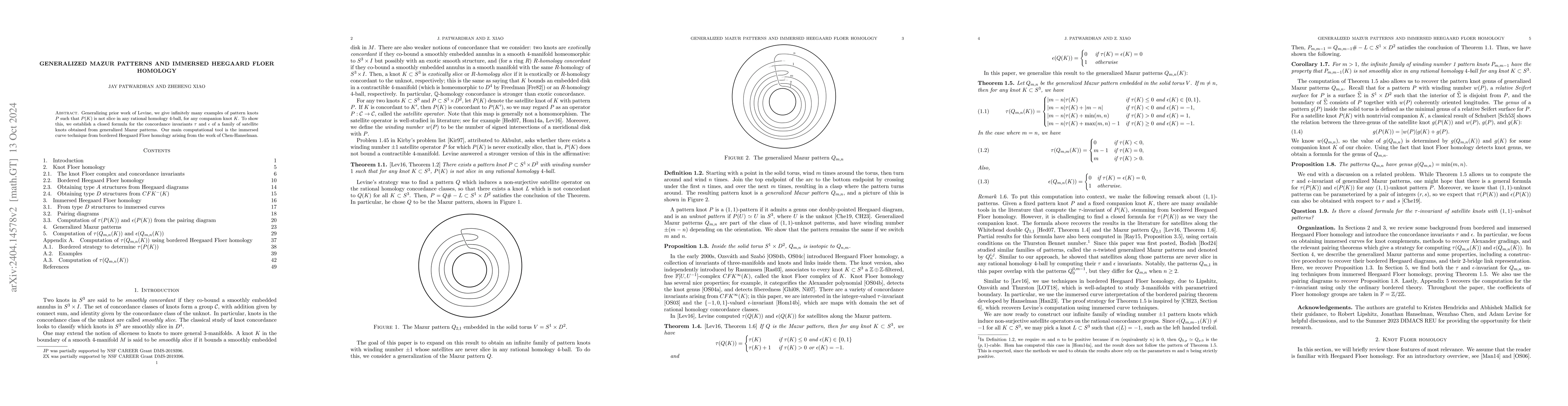 Thumbnail for Generalized Mazur Patterns and Immersed Heegaard Floer Homology
