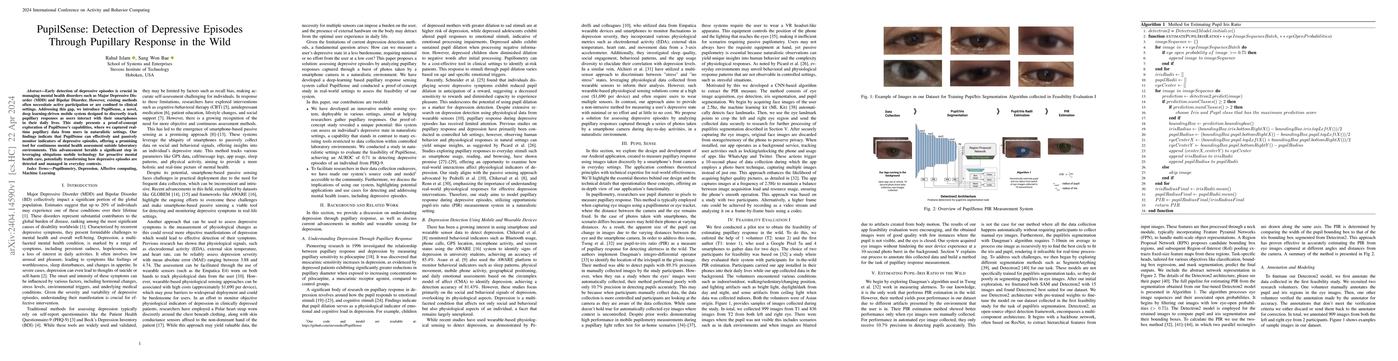 Thumbnail for PupilSense: Detection of Depressive Episodes Through Pupillary Response
  in the Wild