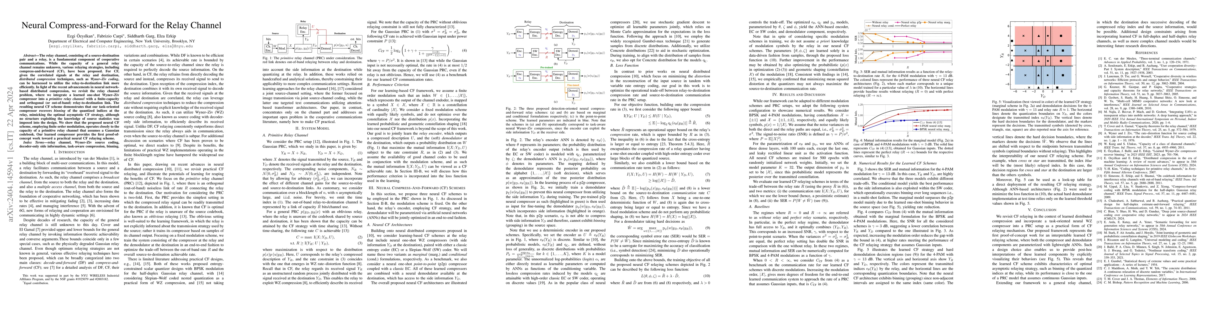 Thumbnail for Neural Compress-and-Forward for the Relay Channel