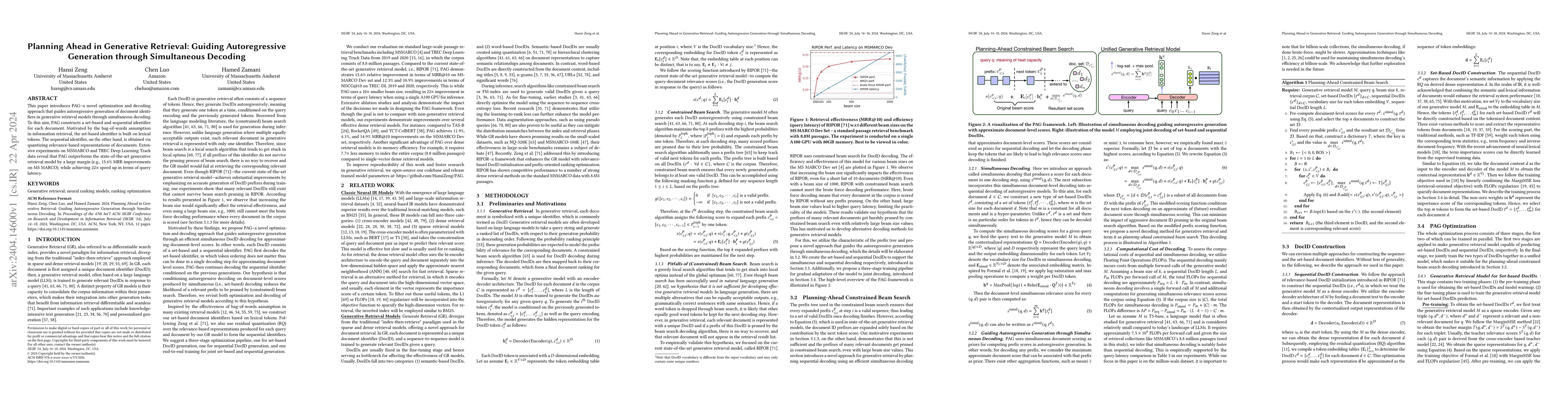 Thumbnail for Planning Ahead in Generative Retrieval: Guiding Autoregressive
  Generation through Simultaneous Decoding