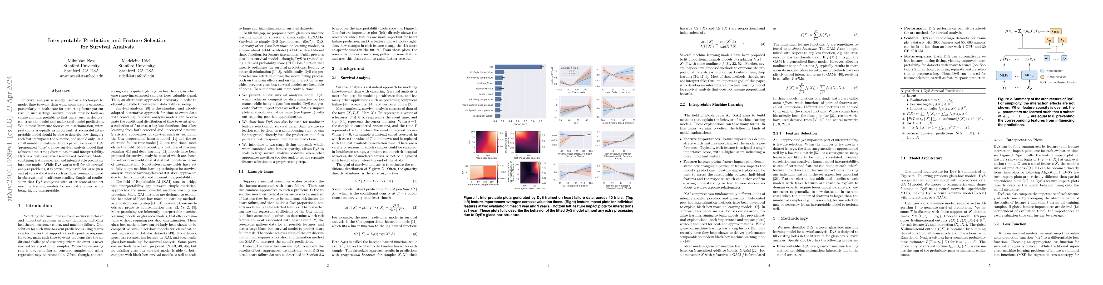 Thumbnail for Interpretable Prediction and Feature Selection for Survival Analysis