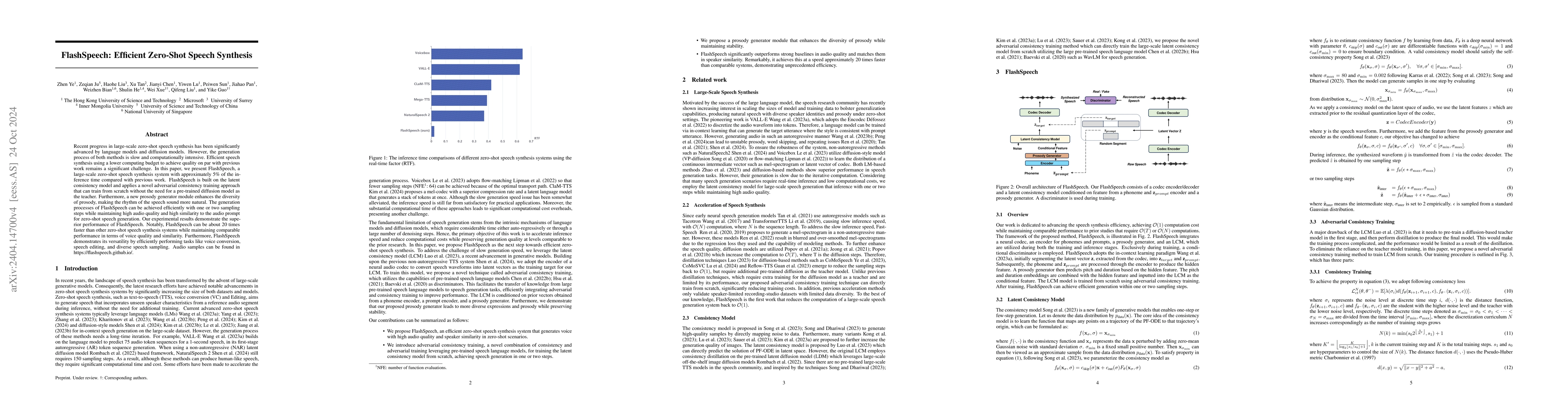 Thumbnail for FlashSpeech: Efficient Zero-Shot Speech Synthesis