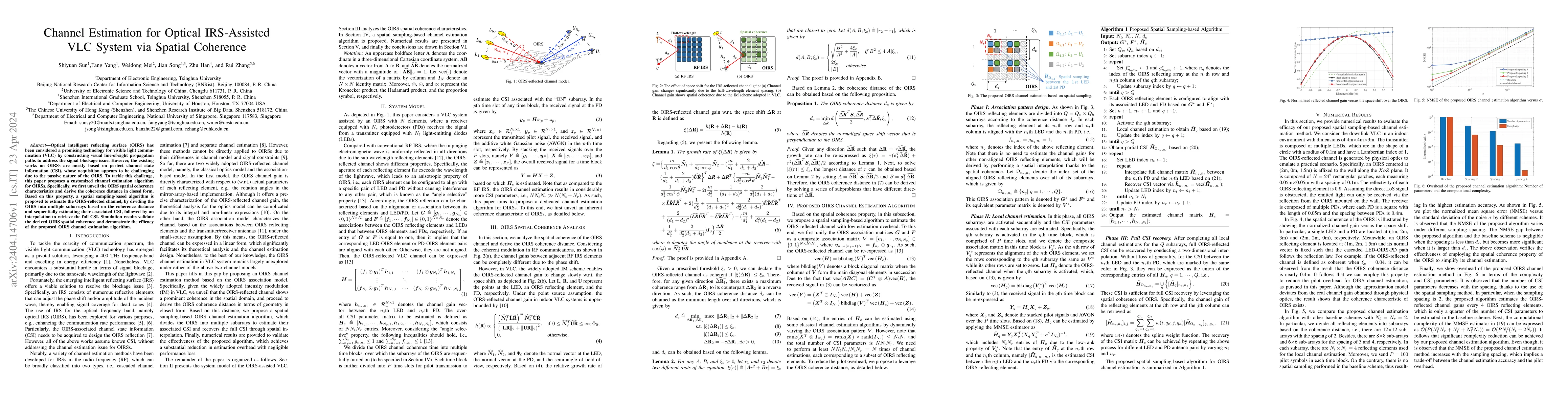 Thumbnail for Channel Estimation for Optical IRS-Assisted VLC System via Spatial
  Coherence