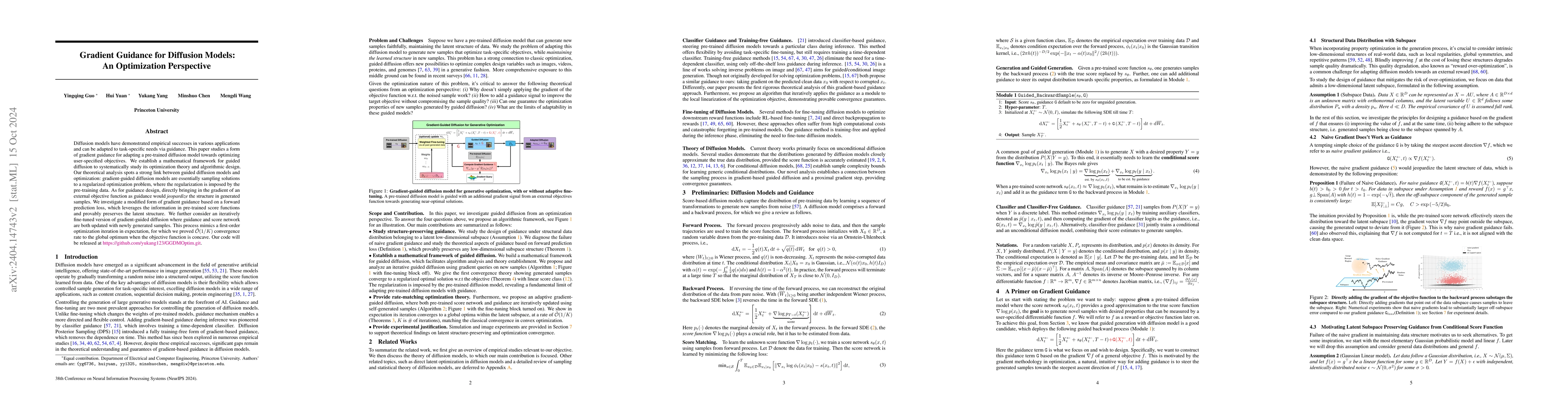 Thumbnail for Gradient Guidance for Diffusion Models: An Optimization Perspective